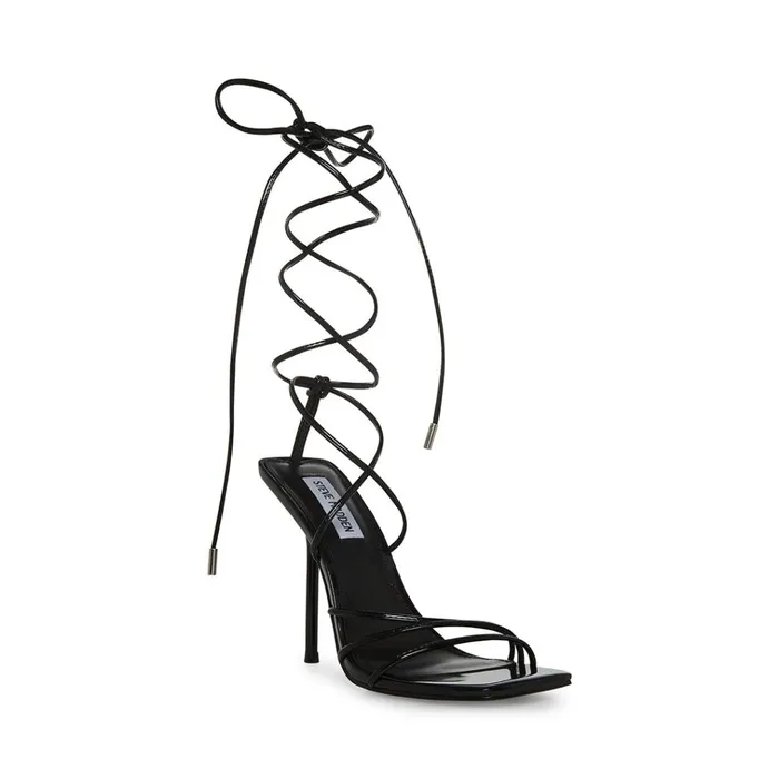 Womens Evita Black Patent Steve Madden Heels