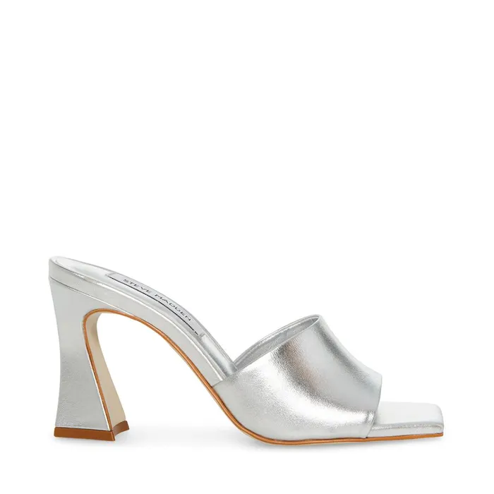 Womens Fairfax Silver Leather Steve Madden Heels