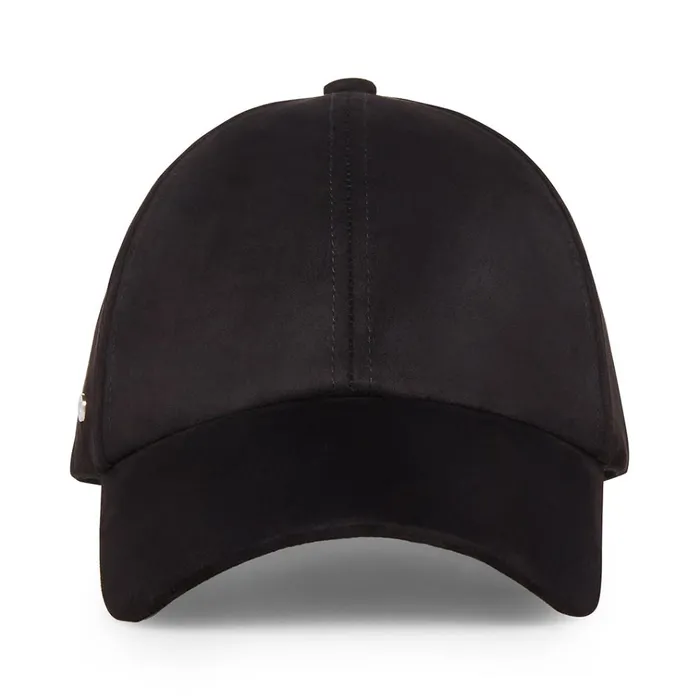 Womens Faux Suede Baseball Cap Black Steve Madden Hats Scarves and Gloves