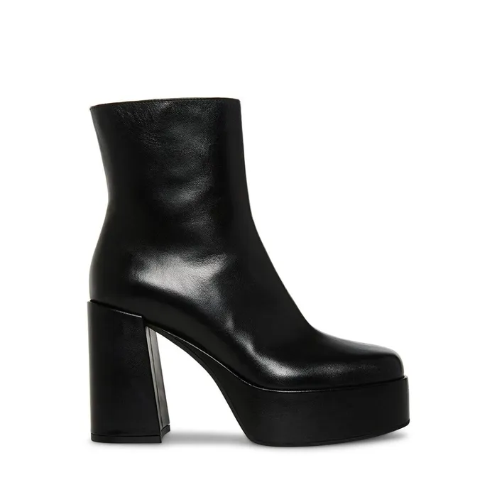 Womens Fia Black Leather Steve Madden Boots and Booties