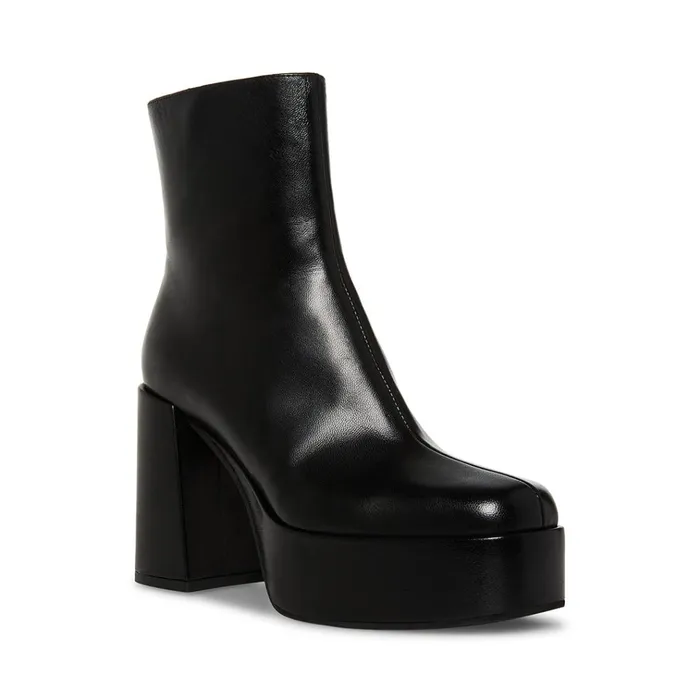 Womens Fia Black Leather Steve Madden Boots and Booties