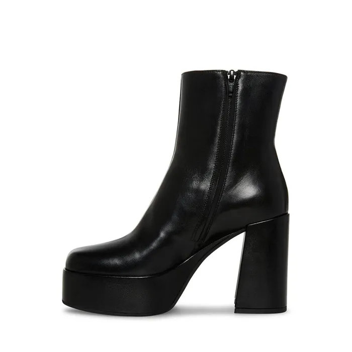 Womens Fia Black Leather Steve Madden Boots and Booties