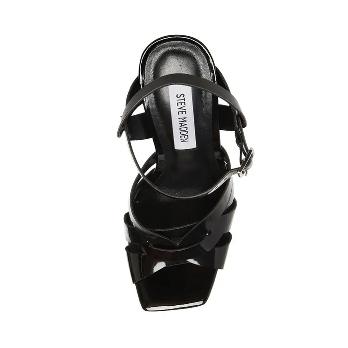 Womens Flirt Black Patent Steve Madden Heels