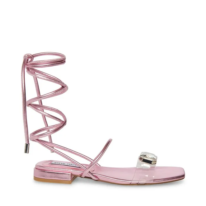 Womens Francina Pink Metallic Steve Madden Sandals