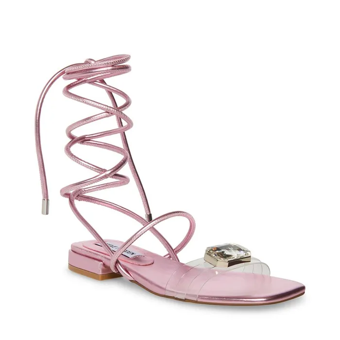 Womens Francina Pink Metallic Steve Madden Sandals
