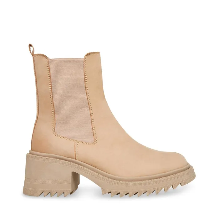 Womens Garth Beige Leather Steve Madden Boots and Booties