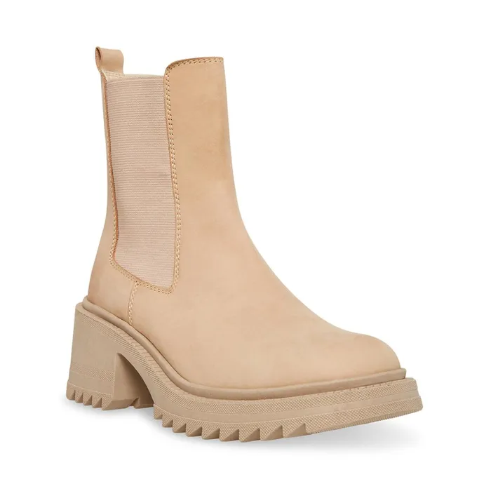 Womens Garth Beige Leather Steve Madden Boots and Booties Womens Garth Beige Leather Steve Madden Boots and Booties