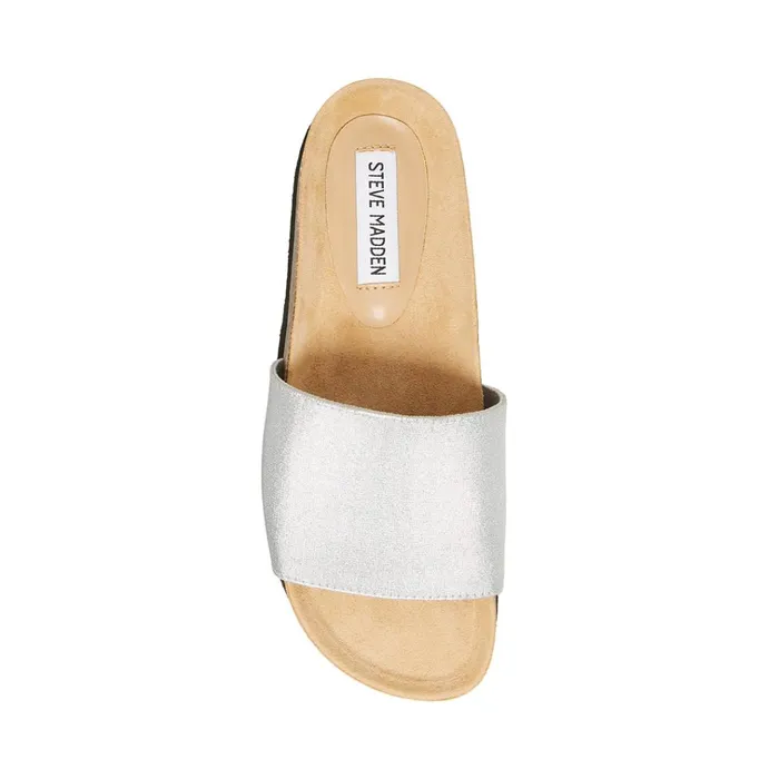 Womens Gravity Silver Steve Madden Sandals