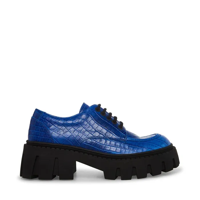 Womens Hadley Blue Crocodile Steve Madden Loafers and Flats