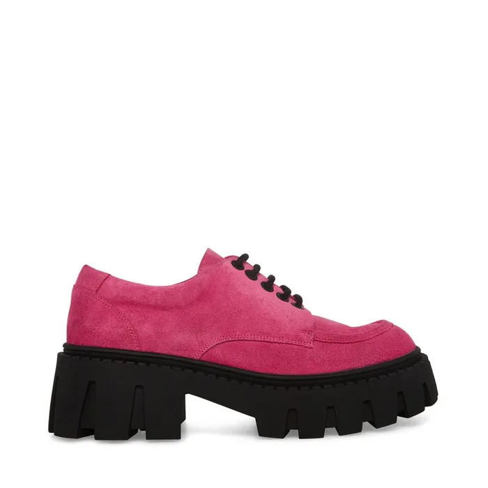 Womens Hadley Pink Suede Steve Madden Loafers and Flats