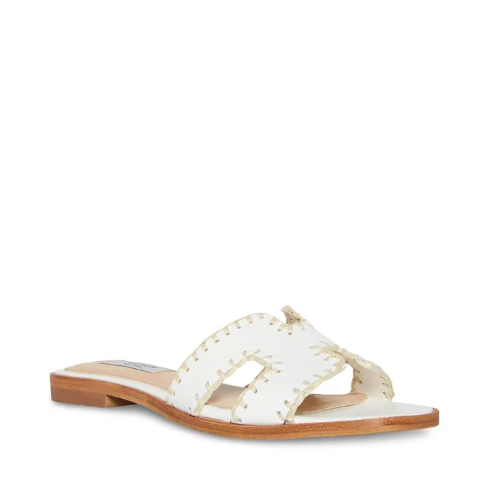 Womens Hadyn Woven White Leather Steve Madden Sandals