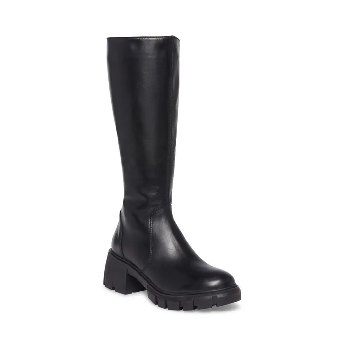 Womens Harth Black Leather Steve Madden Boots and Booties