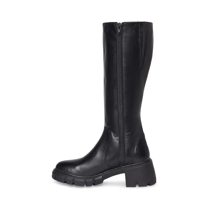 Womens Harth Black Leather Steve Madden Boots and Booties