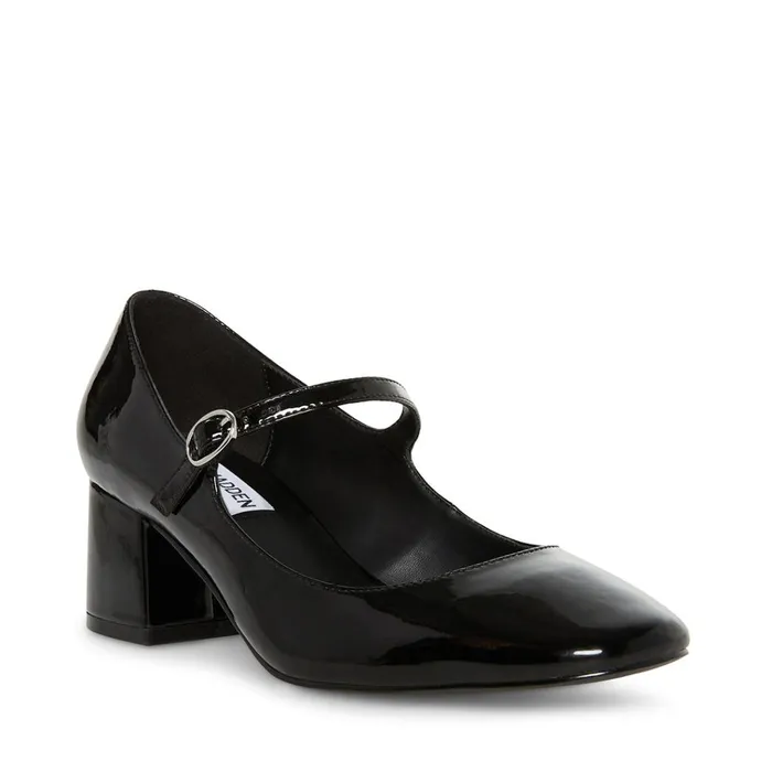 Womens Hawke Black Patent Steve Madden Heels