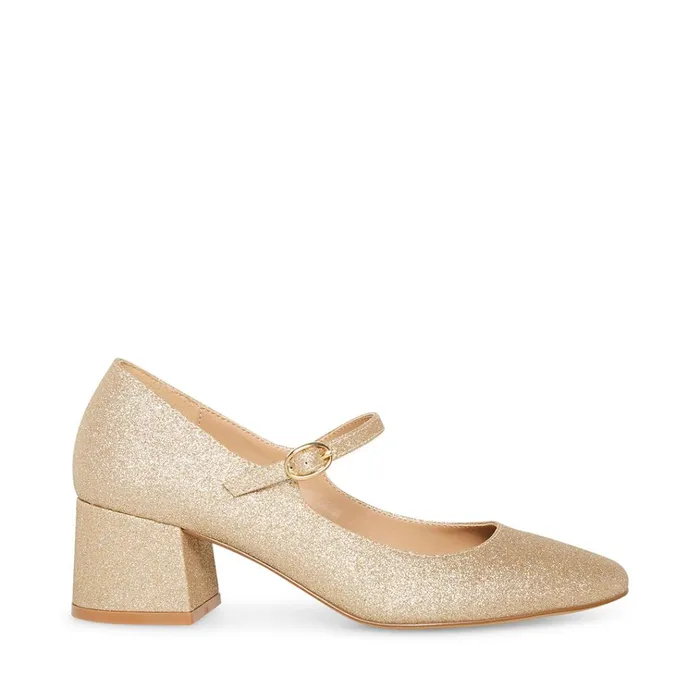 Womens Hawke Gold Glitter Steve Madden Heels