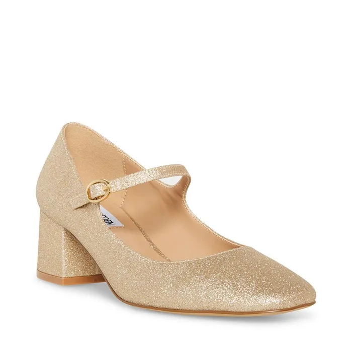 Womens Hawke Gold Glitter Steve Madden Heels