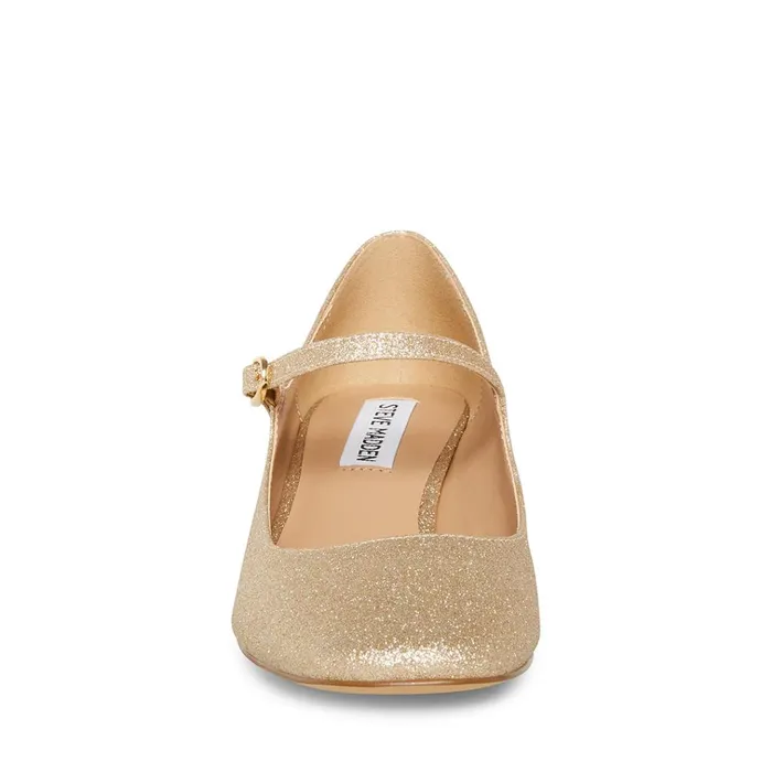 Womens Hawke Gold Glitter Steve Madden Heels