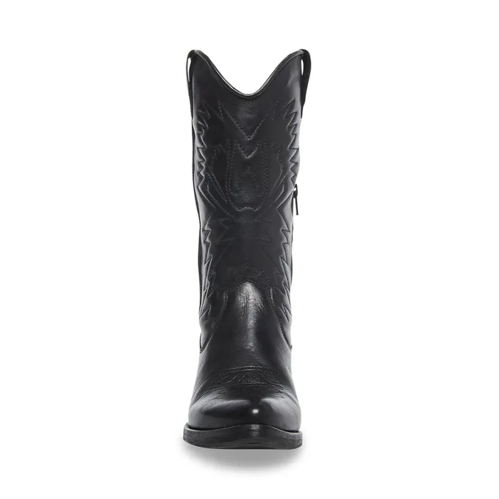 Womens Hayward Black Leather Steve Madden Boots and Booties