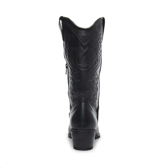 Womens Hayward Black Leather Steve Madden Boots and Booties