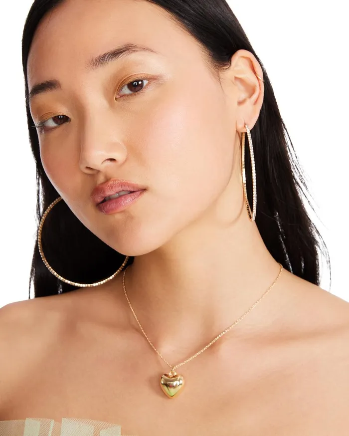 Womens Heart Pendant Necklace Gold Steve Madden Jewelry