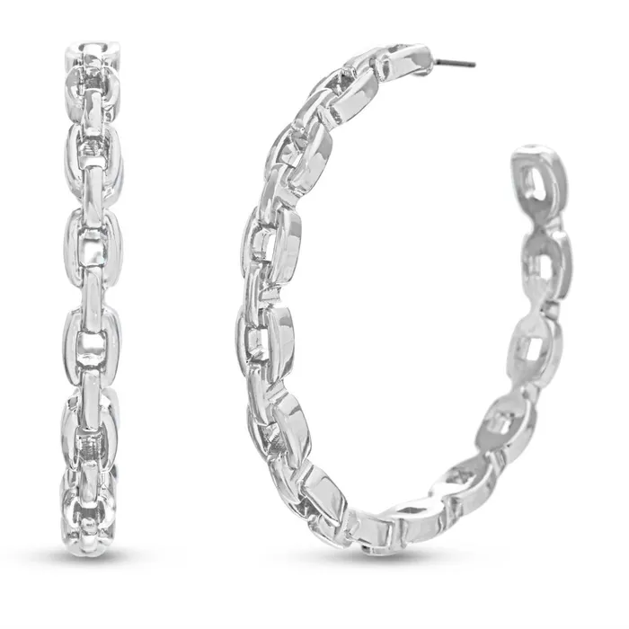 Womens Hoopchn Silver Steve Madden Jewelry