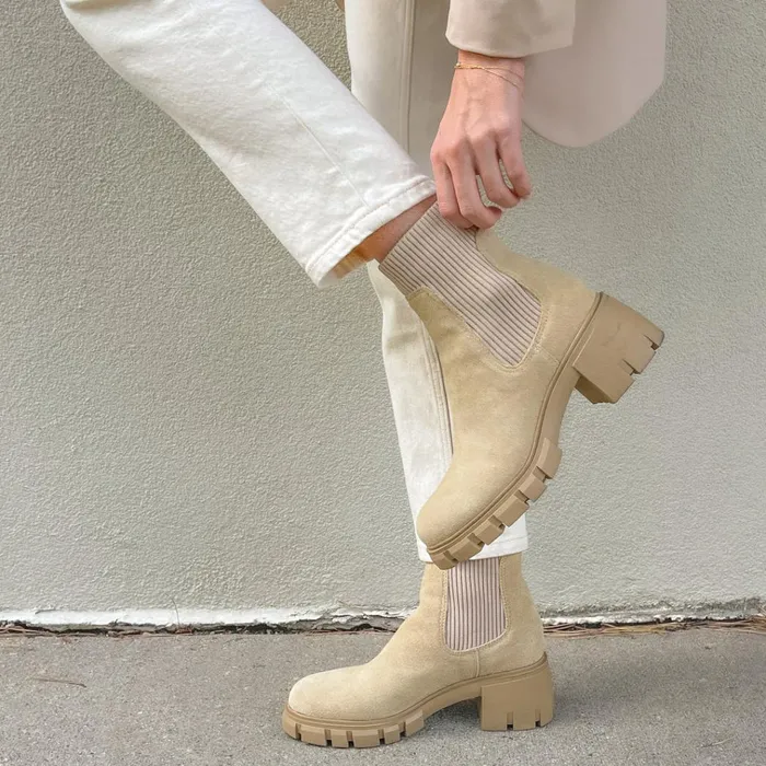 Womens Hutch Sand Suede Steve Madden Boots and Booties Womens Hutch Sand Suede Steve Madden Boots and Booties