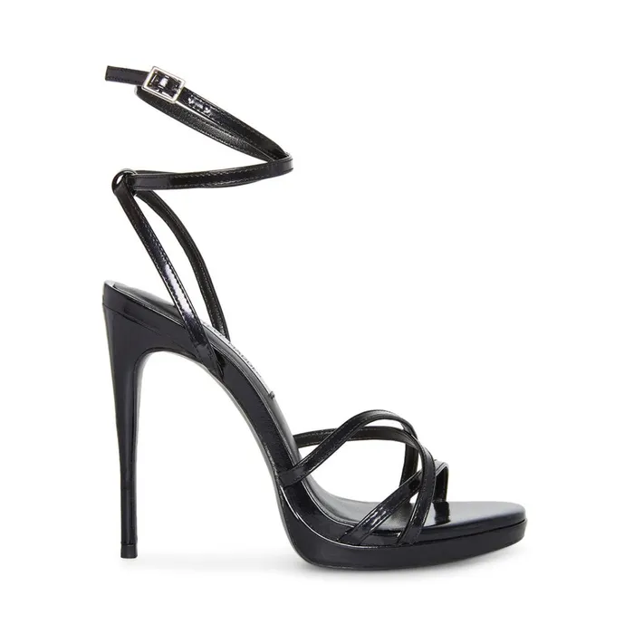 Womens Jayla Black Leather Steve Madden Heels