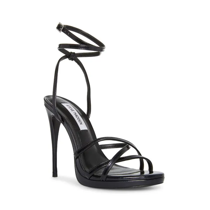 Womens Jayla Black Leather Steve Madden Heels