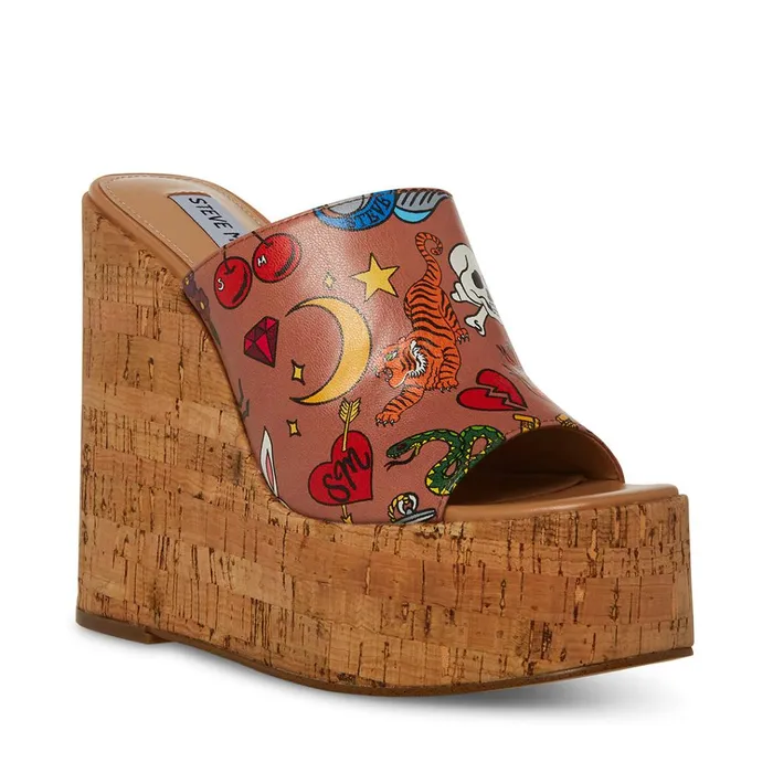 Womens Joanne Tan Multi Steve Madden Sandals