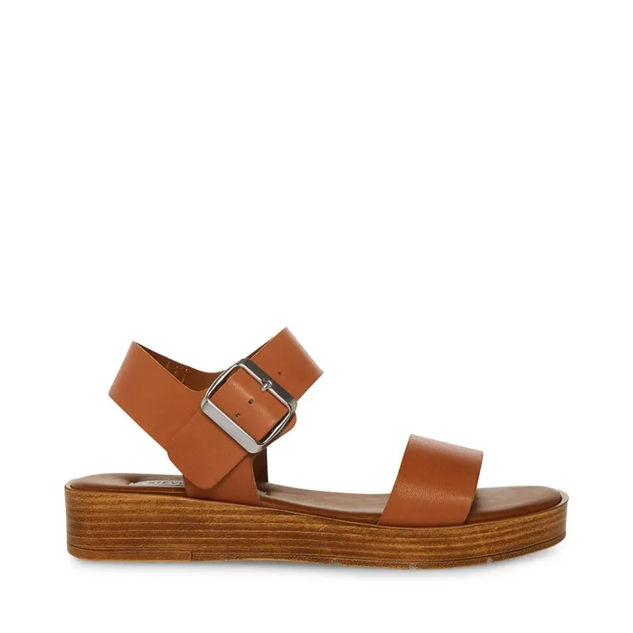 Womens Keenan Tan Leather Steve Madden Sandals
