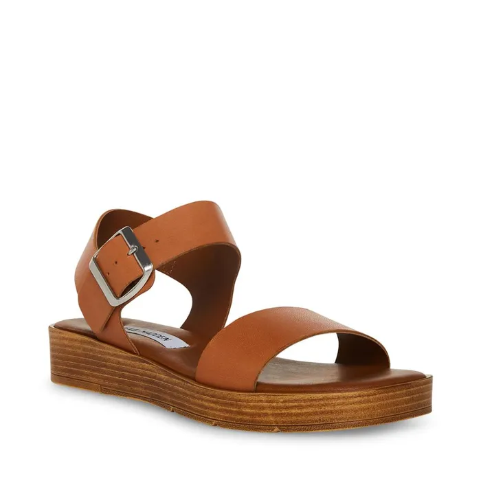 Womens Keenan Tan Leather Steve Madden Sandals