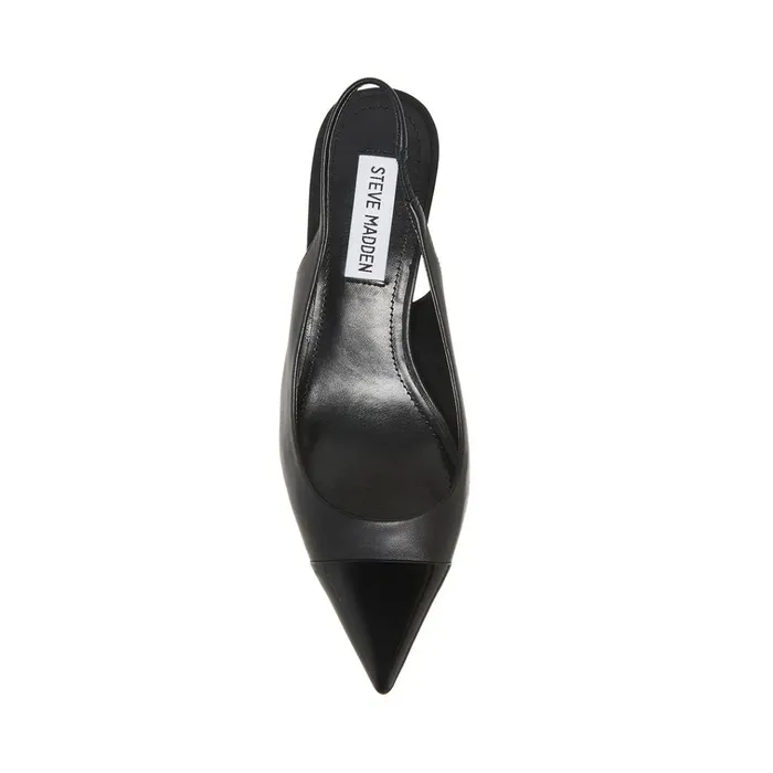 Womens Kling Black Leather Steve Madden Heels