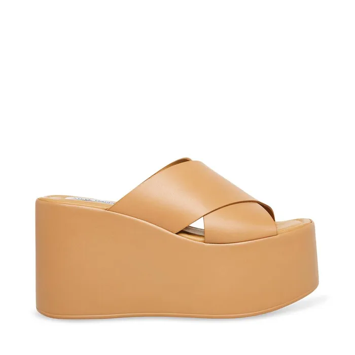 Womens Kody Tan Leather Steve Madden Sandals