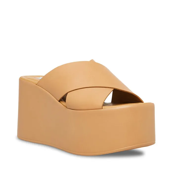 Womens Kody Tan Leather Steve Madden Sandals