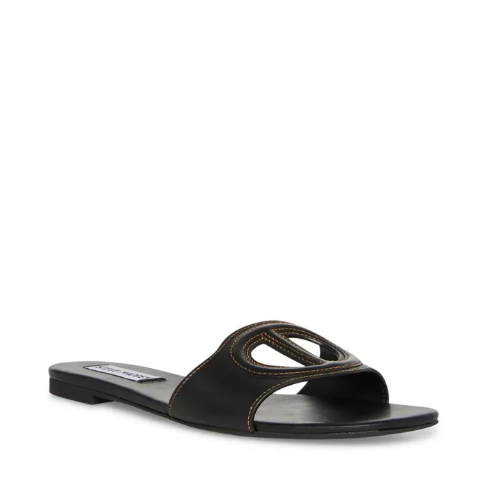 Womens Kylah Black Leather Steve Madden Sandals