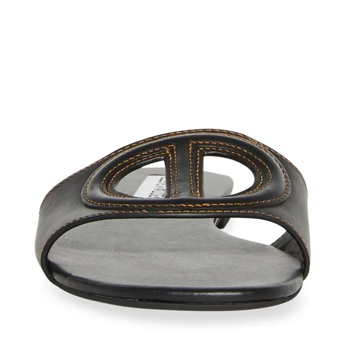 Womens Kylah Black Leather Steve Madden Sandals