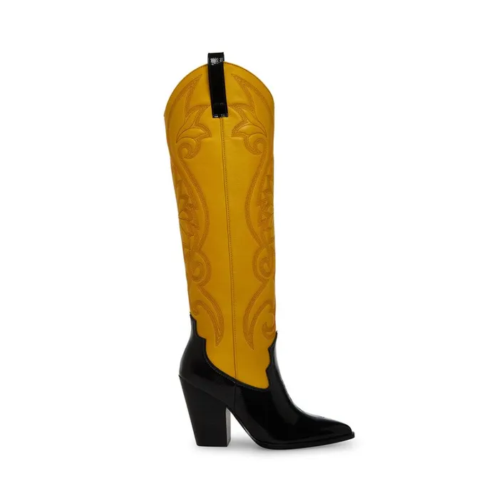 Womens Lasso BlackYellow Steve Madden Boots and Booties