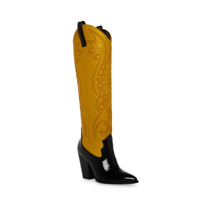 Womens Lasso BlackYellow Steve Madden Boots and Booties