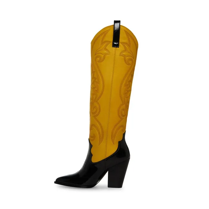 Womens Lasso BlackYellow Steve Madden Boots and Booties