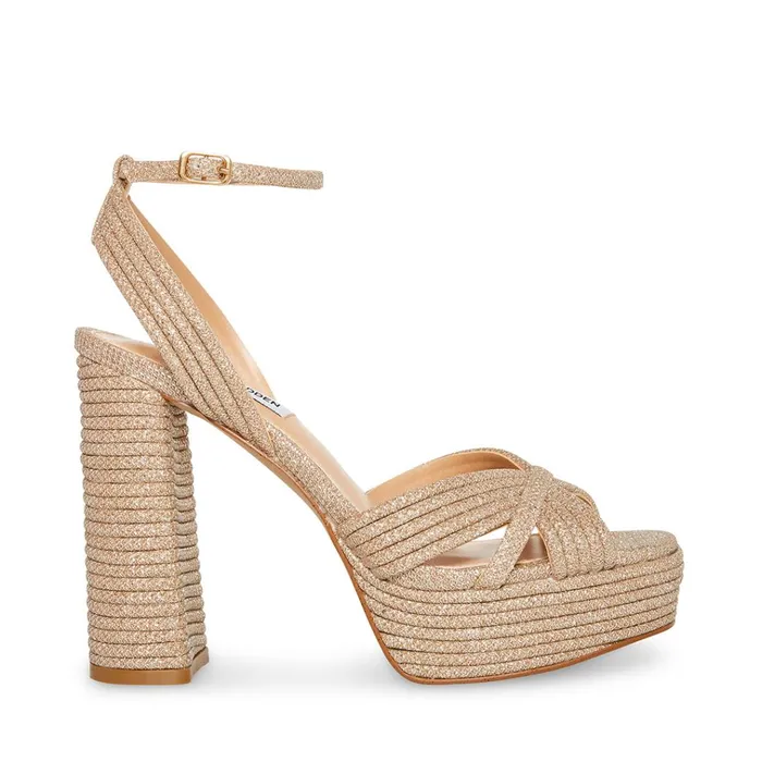 Womens Laurel Gold Glitter Steve Madden Heels