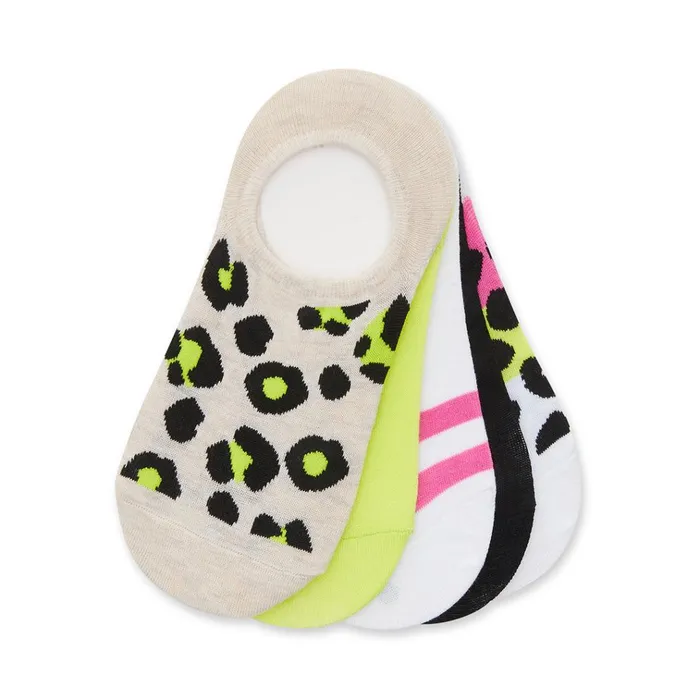 Womens Leopard Print Sneaker Socks Natural Multi Steve Madden Socks and Tights