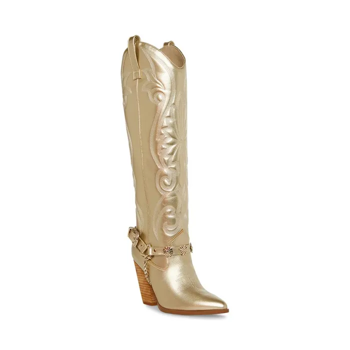 Womens Lesley Gold Steve Madden Boots and Booties Womens Lesley Gold Steve Madden Boots and Booties