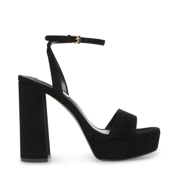 Womens Lessa Black Suede Steve Madden Heels