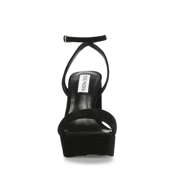 Womens Lessa Black Suede Steve Madden Heels