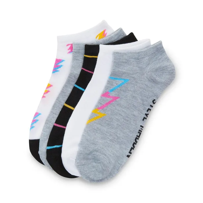 Womens Lightning Bolt Low Cut Socks Grey Multi Steve Madden Socks and Tights