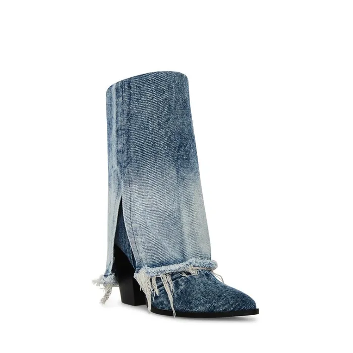 Womens Livvy Denim Fabric Steve Madden Boots and Booties