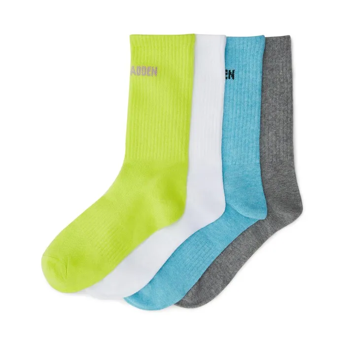 Womens Logo Crew Socks Green Multi Steve Madden Socks and Tights