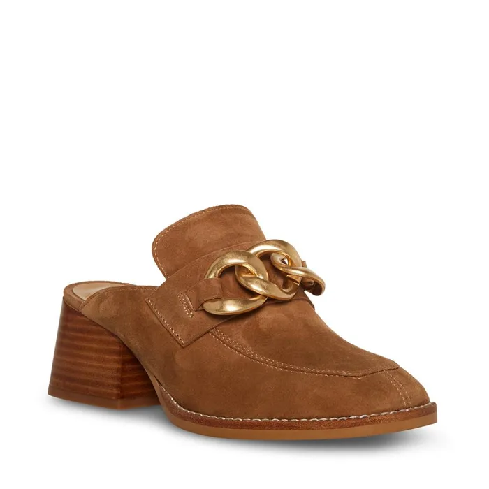 Womens Lorie Chestnut Suede Steve Madden Loafers and Flats