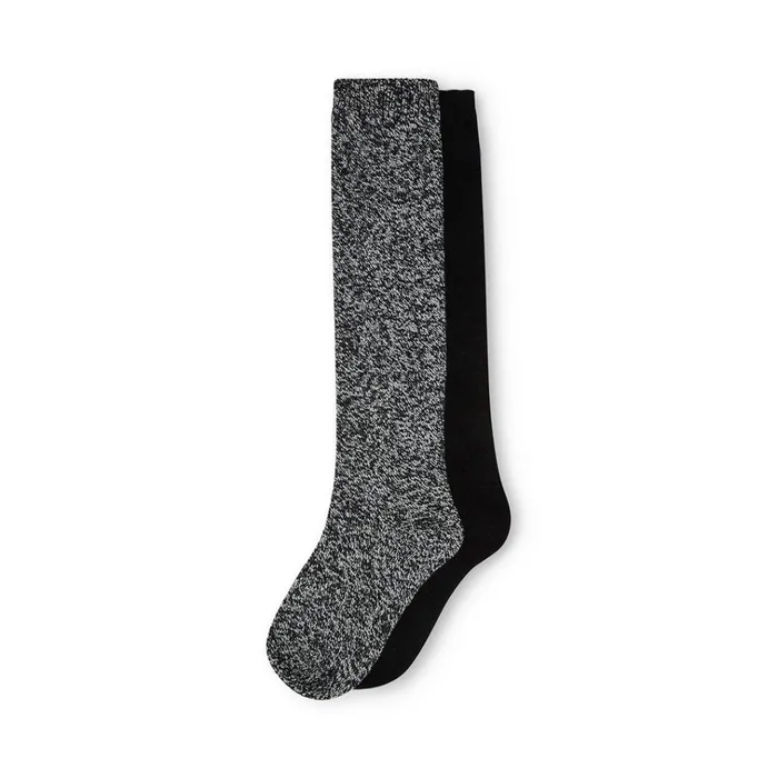 Womens Marled Knee Sock Black Multi Steve Madden Socks and Tights