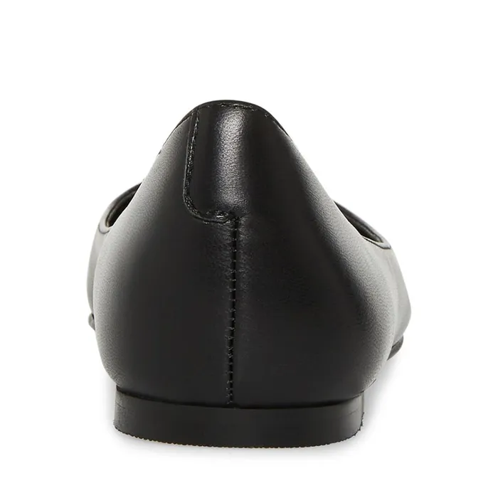 Womens Meryl Black Leather Steve Madden Loafers and Flats